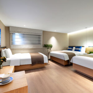 Family Quadruple Room with One Double Bed And Two Single Beds A