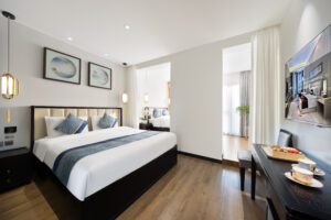 Hutong Garden View Quadruple Room with Two Double Beds and Balcony