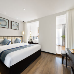 Hutong Garden View Quadruple Room with Two Double Beds and Balcony