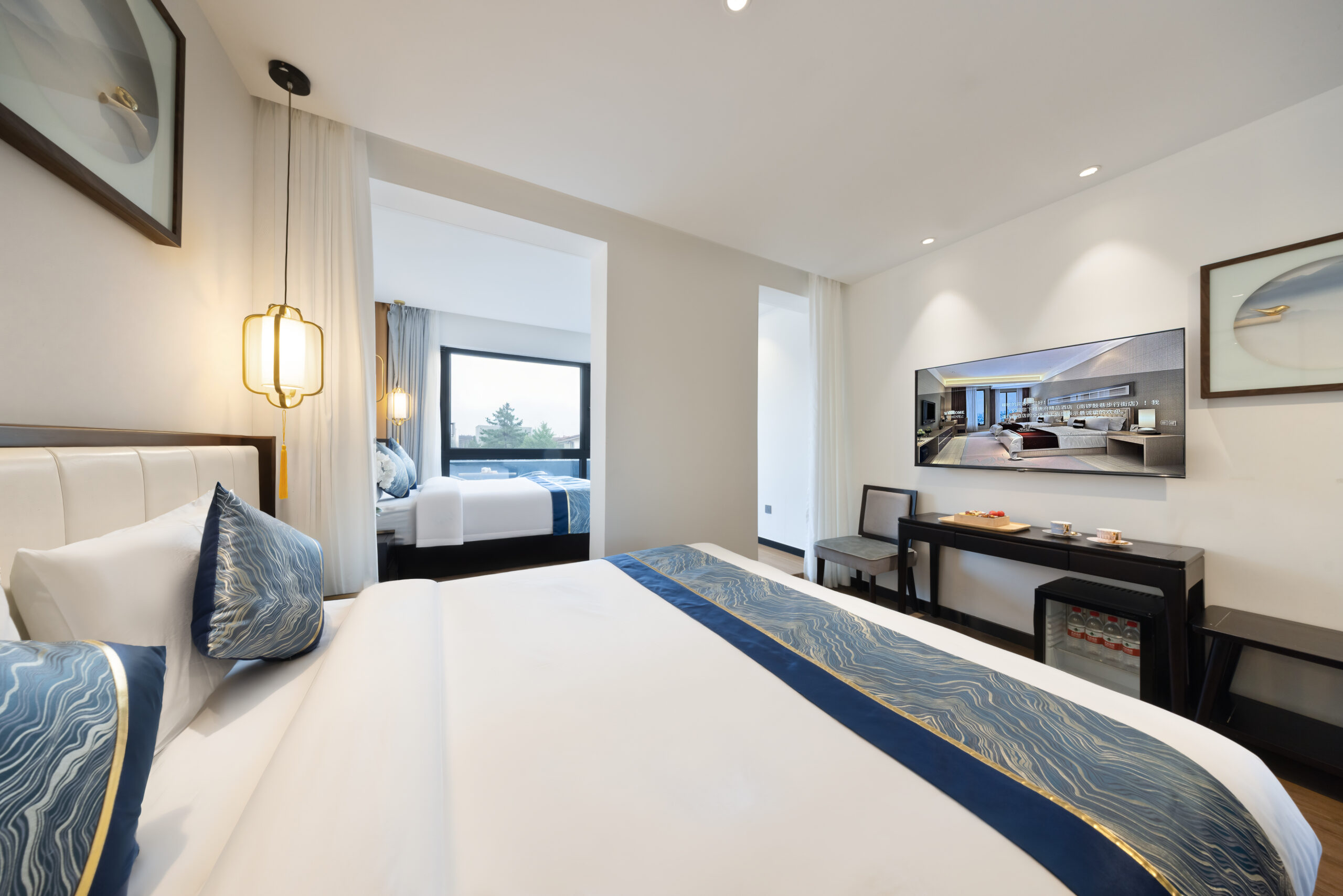Hutong Garden View Quadruple Room with Two Double Beds and Balcony - Image 2