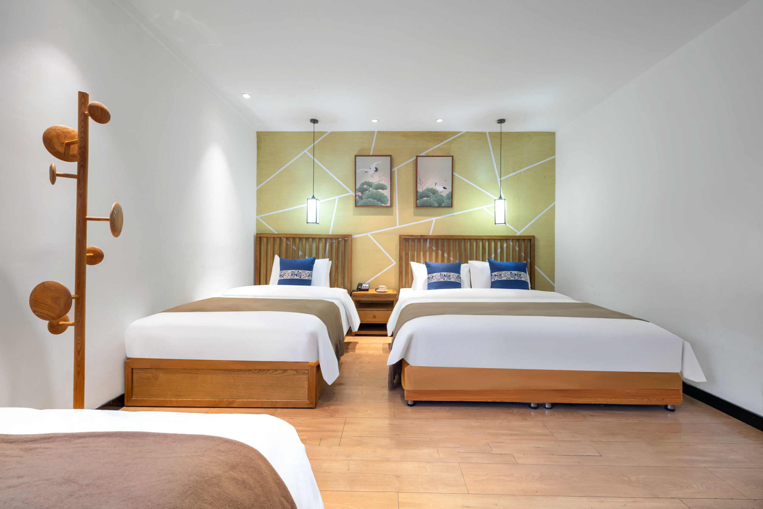 Chinese Classic Family Quadruple Room with One Double Bed and Two Single Beds - Image 6