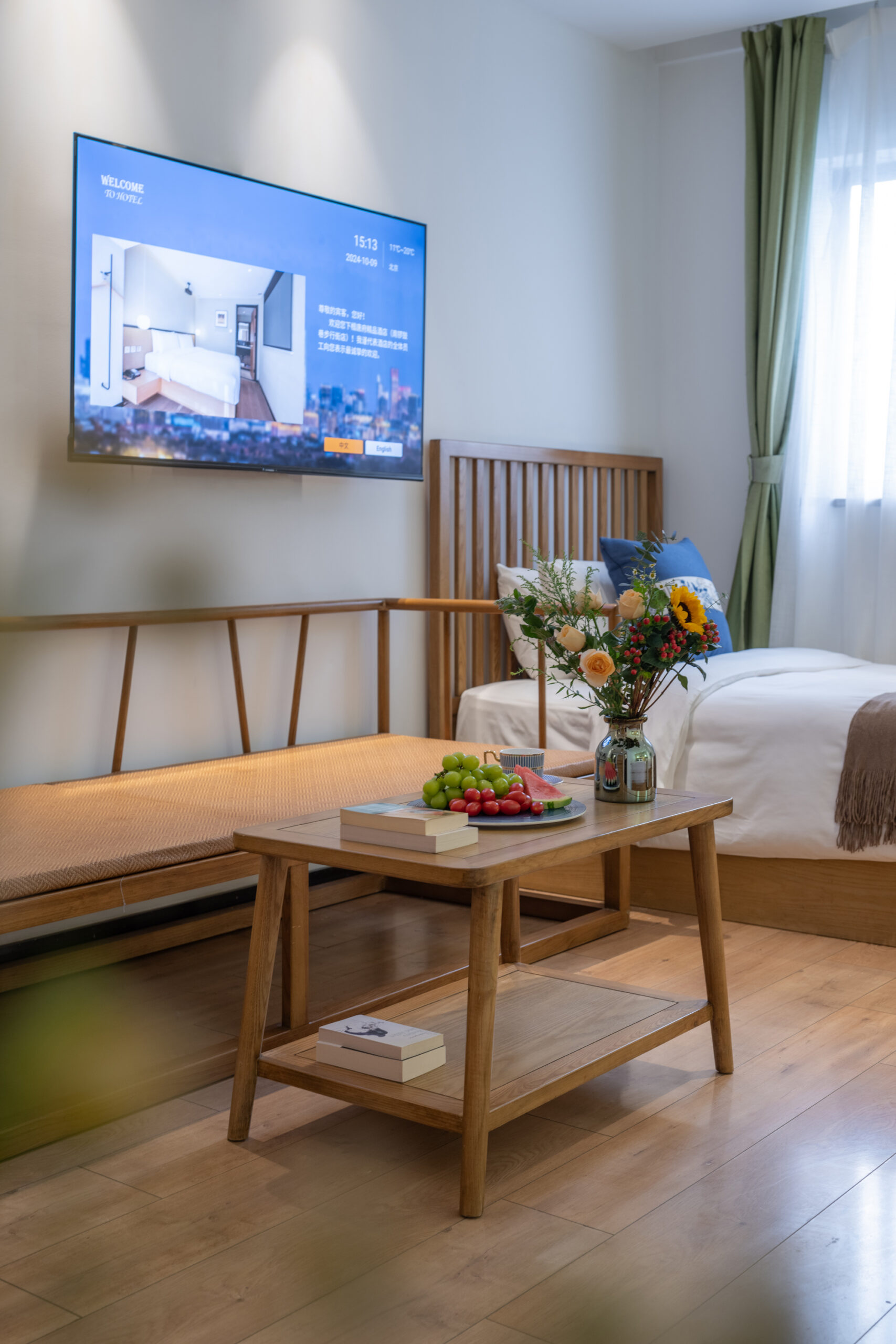 Chinese Classic Family Quadruple Room with One Double Bed and Two Single Beds - Image 2